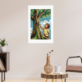 Póster Admiración de Niño: Poster Vibrante del Árbol Mode