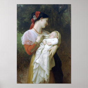 Póster Admiración materna por William Adolphe Bouguereau