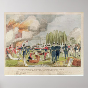 Póster Admiral Cockburn burning and plundering