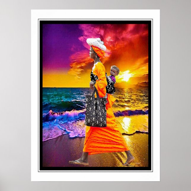 Póster Admirando la puesta de sol (Frente)