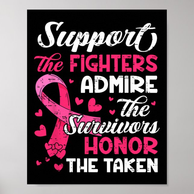Póster Admire el apoyo al cáncer y honre las advertencias (Frente)