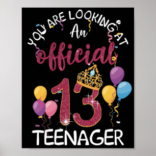 Póster Adolescente oficial Chica 13 años de edad de 13 añ
