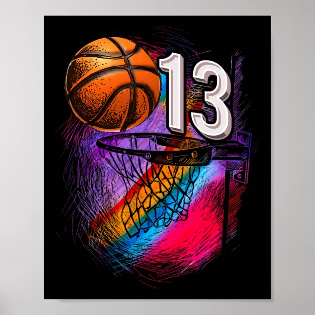 Póster Adolescente oficial de baloncesto de 13 años, 13 a (Frente)
