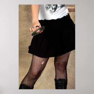 Póster Adolescente sosteniendo un CD