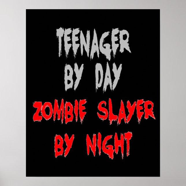 Póster Adolescente Zombie Slayer (Frente)