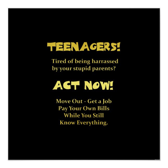 Póster Adolescentes Divertidos Actúan Ahora Broma (Anverso)