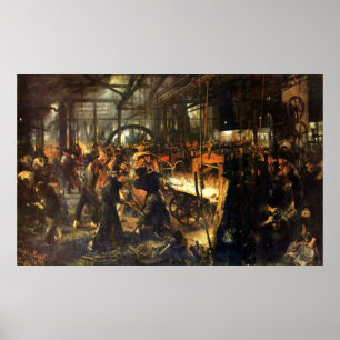 Póster Adolph von Menzel Iron Rolling Mill