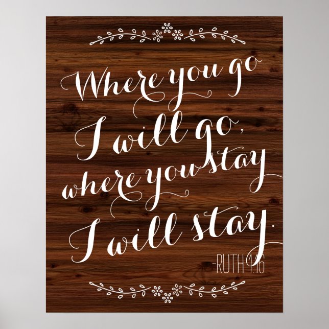 Póster Adonde vayas iré donde te quedes. Me quedaré. (Frente)