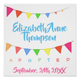 Póster Adopción de banners adoptados - Fecha de nombre pe