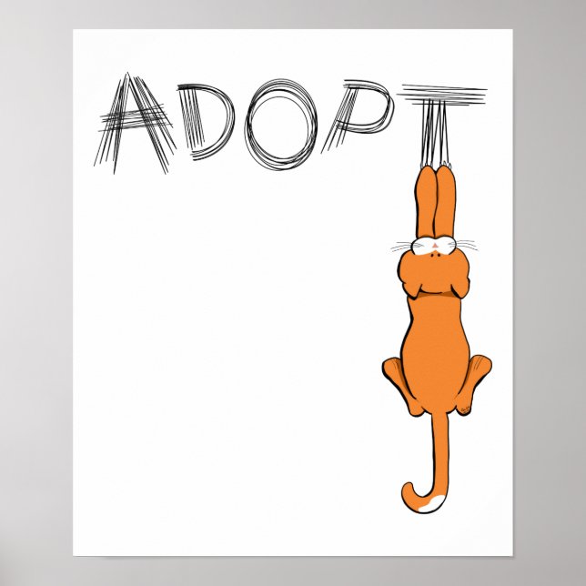 Póster Adopción del Mascota Adoptar gatos rizados (Frente)