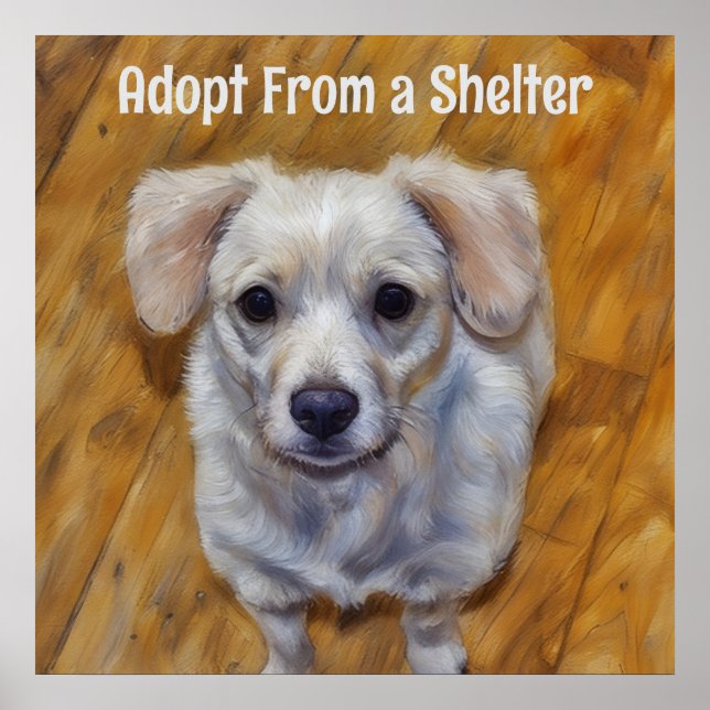 Póster Adopta a un Poster de perros adorno (Frente)