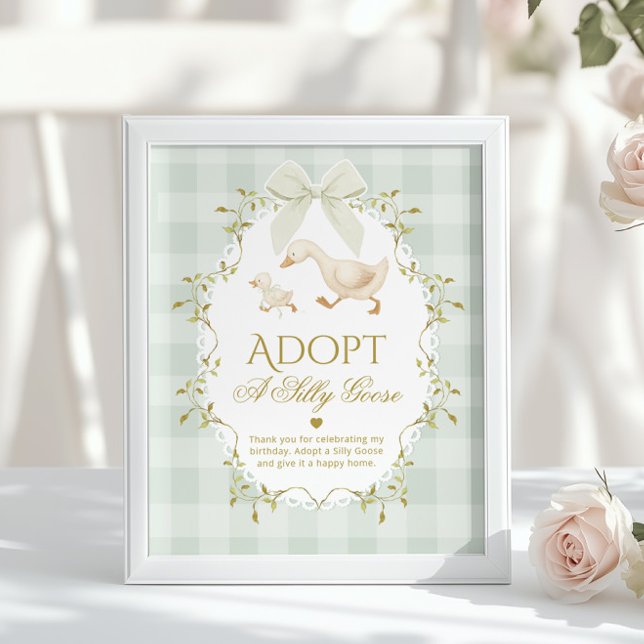 Póster Adopta un ganso tonto cumpleaños 1er género neutra (Subido por el creador)