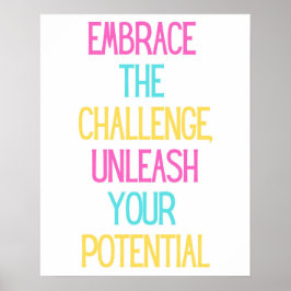 Póster Adoptar el desafío, liberar su potencial-