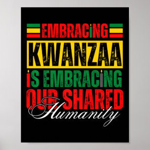 Póster Adoptar Kwanzaa es nuestra humanidad compartida af