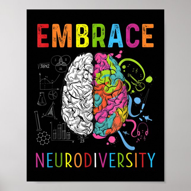Póster Adoptar la Neurodiversidad Adoptar el Autismo Adhd (Frente)