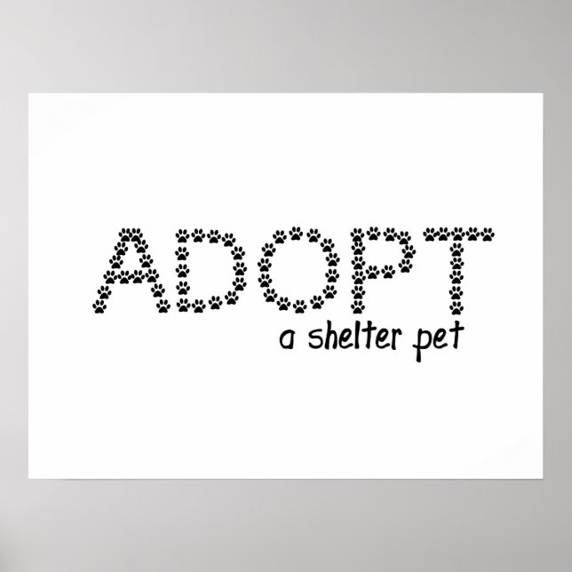 Póster Adoptar las hojas de Mascota de un refugio (Frente)