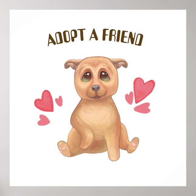 Póster adoptar niños perros (Frente)