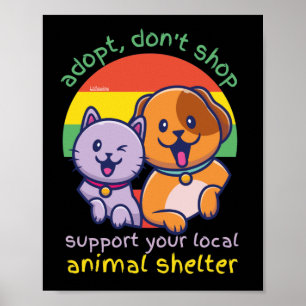 PÓSTER ADOPTAR NO COMPRA SU REFUGIO ANIMAL LOCAL