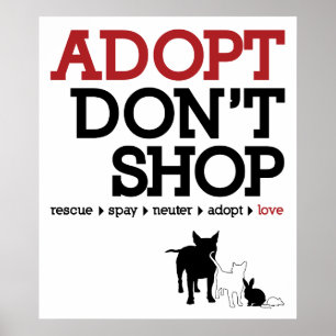 Póster Adoptar no comprar