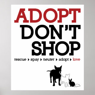 Póster Adoptar no comprar