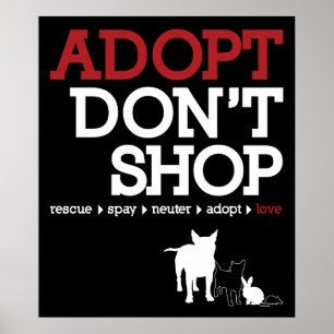 Póster Adoptar no comprar