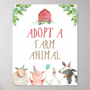 Póster Adoptar un animal de granja de animales Barnyard B