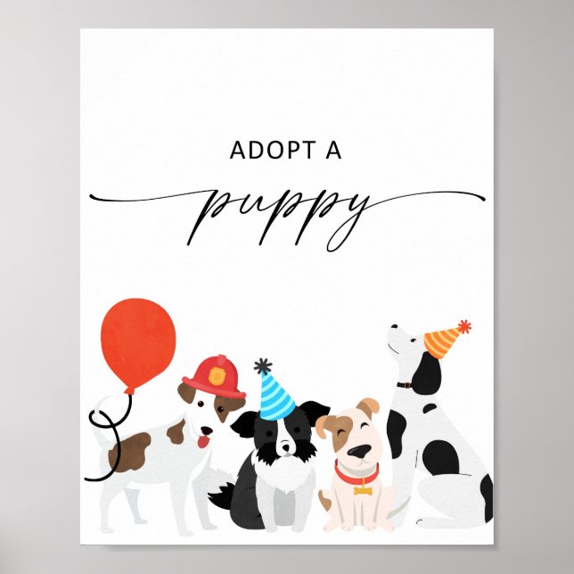 Póster Adoptar un certificado de adopción de cumpleaños d (Frente)