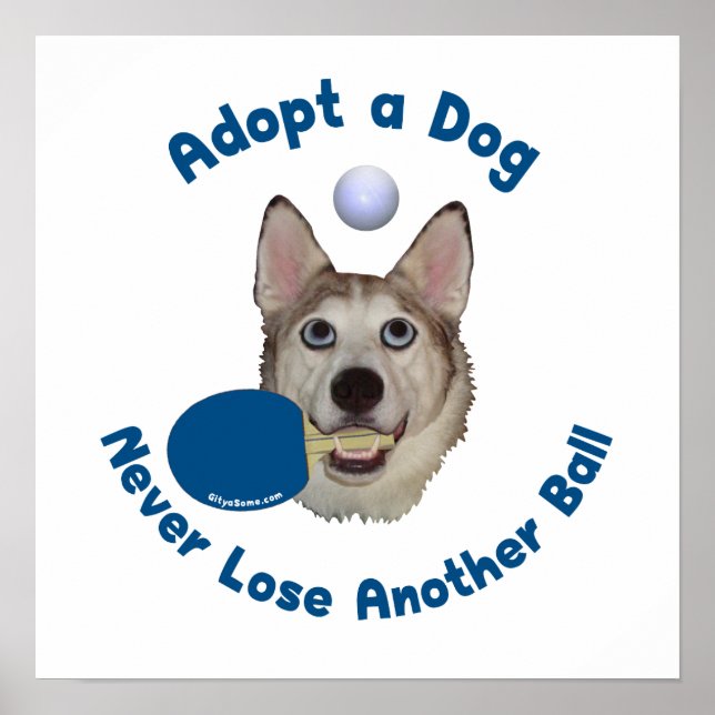 Póster Adoptar un perro ping pong (Frente)