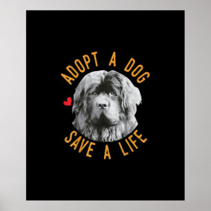 Póster Adoptar Un Perro Salvar Una Vida Rescatando A Terr