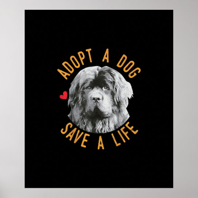 Póster Adoptar Un Perro Salvar Una Vida Rescatando A Terr (Frente)