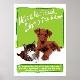 Póster Adoptar Un Poster Mascota