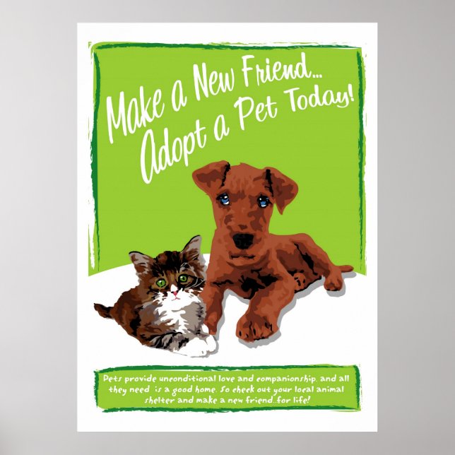 Póster Adoptar Un Poster Mascota (Frente)