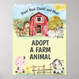 Póster Adoptar un Rótulo de fiesta de cumpleaños para ani