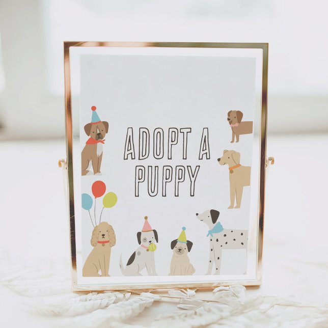 Póster Adoptar un Rótulo de mesa de cumpleaños de perro c (Subido por el creador)