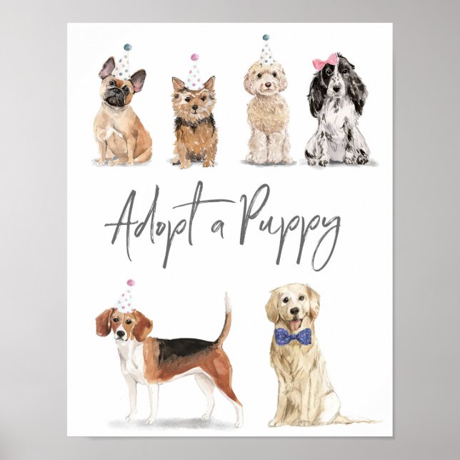 Póster Adoptemos un Rótulo de cachorros (Frente)