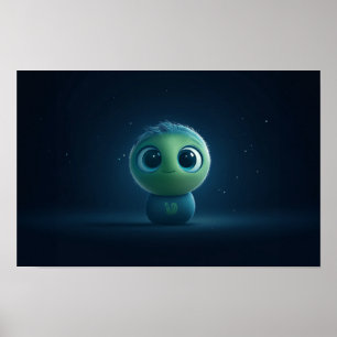 Póster Adorable AI Pixar inspirado en la creatura difusa 
