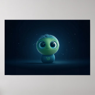 Póster Adorable AI Pixar inspirado en la creatura difusa