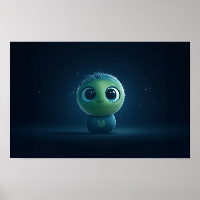 Póster Adorable AI Pixar inspirado en la creatura difusa  (Frente)