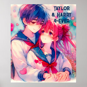 Póster Adorable Anime Temático Día de San Valentín Person