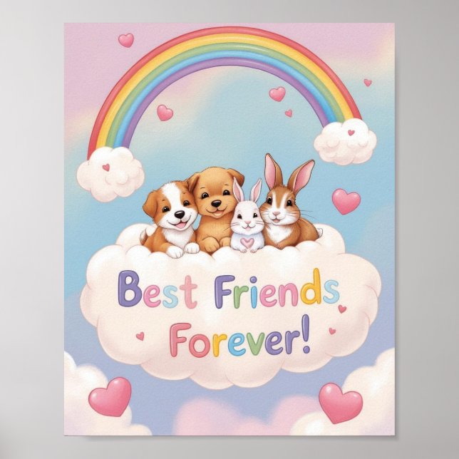 Póster Adorable Cat Best Friends Forever (Frente)