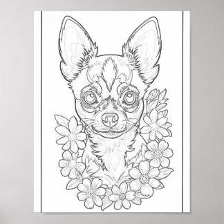 Póster Adorable Chihuahua Puppy Colpy Page Poster