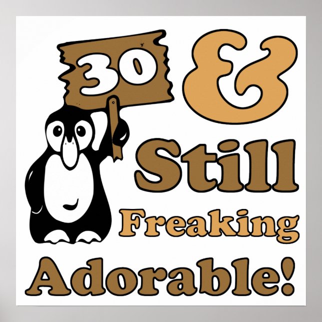 Póster Adorable cumpleaños 30 (Frente)