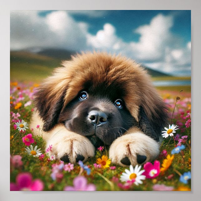 Póster adorable de Newfoundland (Frente)
