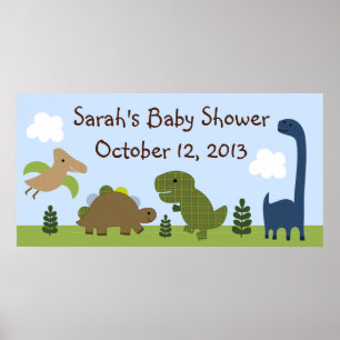 Póster Adorable Dino/Dinosaurios Poster de Baby Shower/Ba