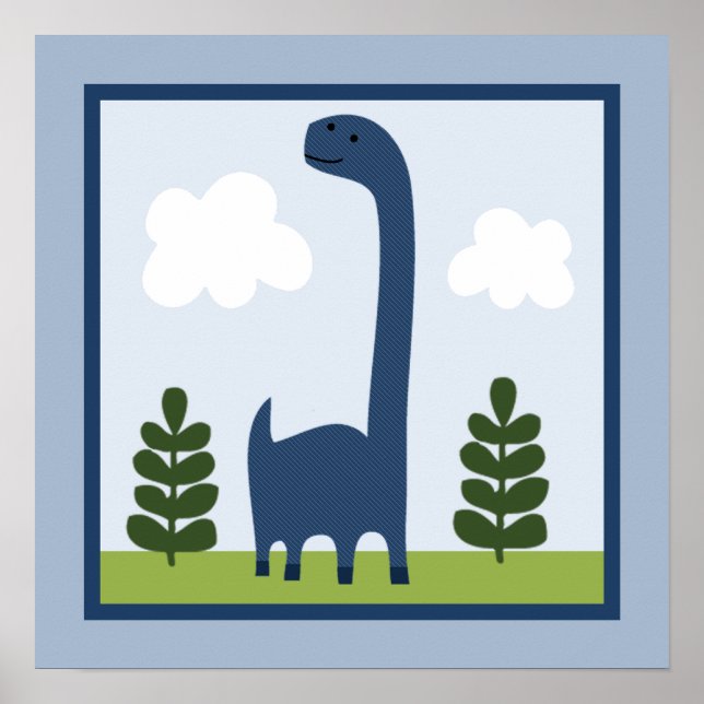 Póster Adorable Dinosaur 2 Wall Art Poster (Frente)