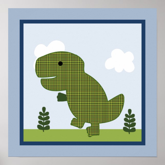 Póster Adorable Dinosaur 3 Wall Art Poster (Frente)