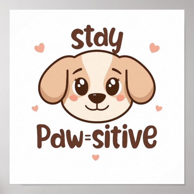 Póster Adorable Dog Lover Optimist Quote (Frente)