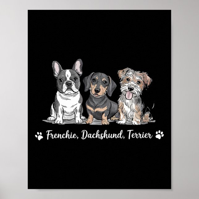 Póster Adorable Dog Trio Art (Frente)