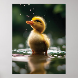 Póster "Adorable duckling in the Rain