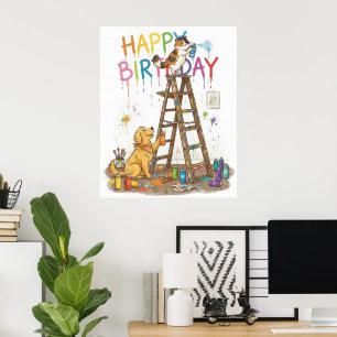 Póster Adorable Feliz Cumpleaños